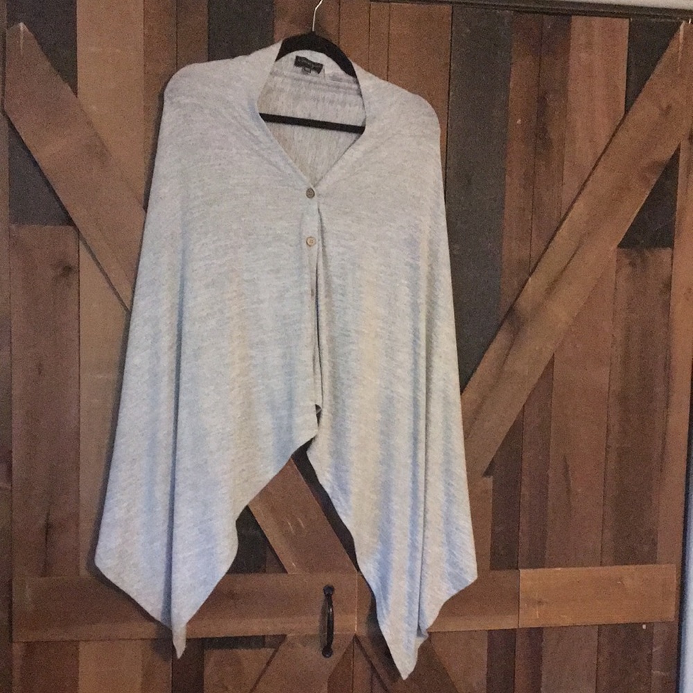 B Boutique gray shawl, button down front